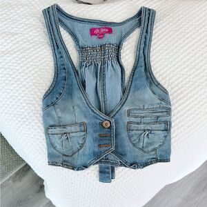 Denim Blue Sleeveless Vest Top